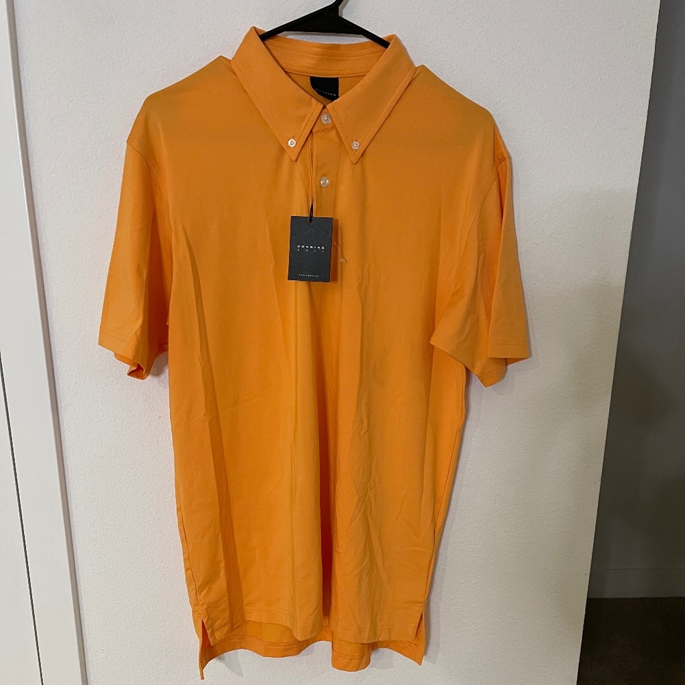 Dunning Golf Polo Shirt orange Size Small